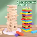 Đồ chơi rút gỗ 51 thanh cho trẻ em luyện trí thông minh khéo léo tặng kèm xúc xắc Aquakids