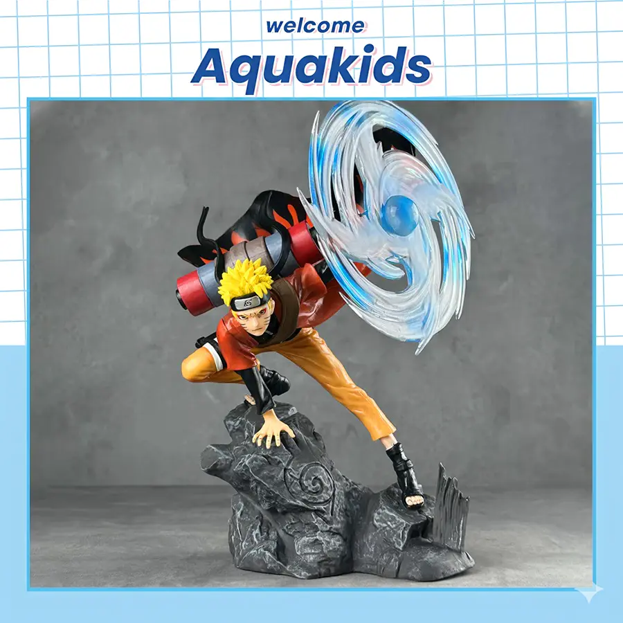 Mô hình naruto uzumaki nhân vật anime hiền nhân chiến đấu rasen shuriken Fullbox 32cm decor quà tặng bạn trai Aquakids