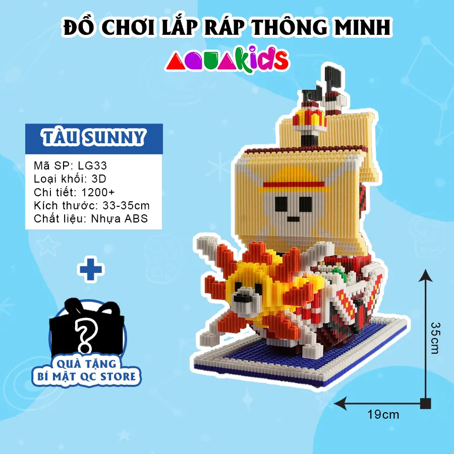 Mô hình one piece lắp ráp luffy zoro choper anime to cỡ lớn 46cm Aquakids