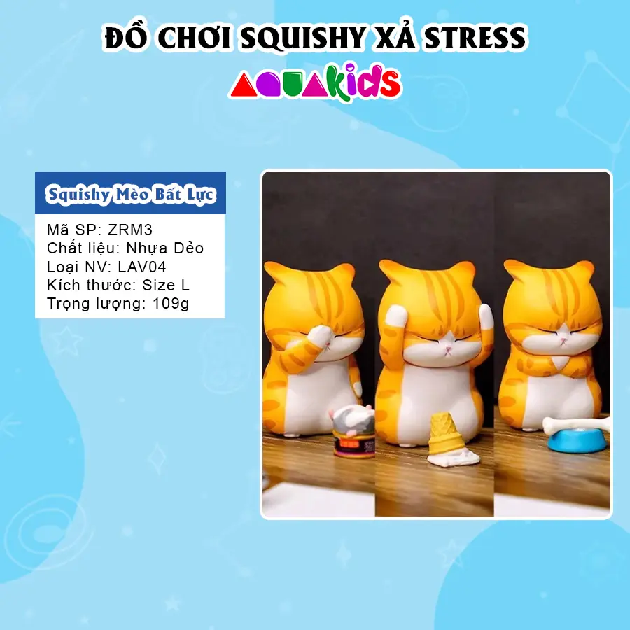 Đồ chơi Squishy mèo bóp xả stress siêu mềm cute đáng yêu Aquakids