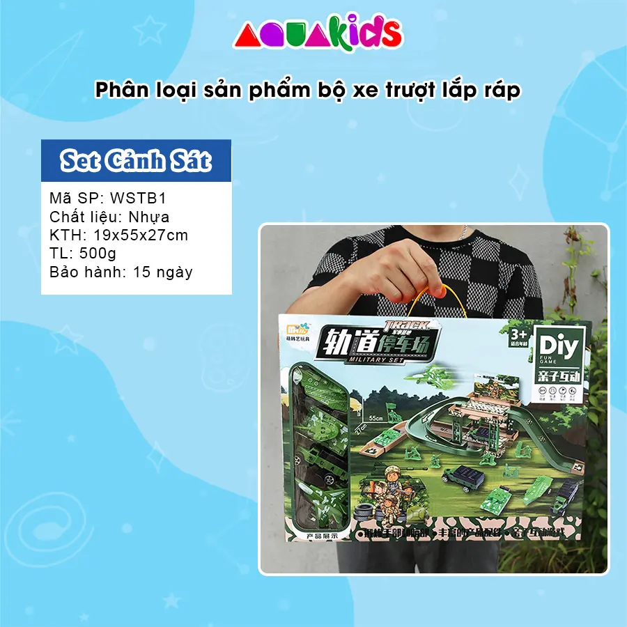 Đồ chơi trẻ em bộ đồ chơi lắp ráp đường đua ô tô cao tốc nhiều tầng phù hợp cho bé từ 4-6 tuổiAquaKids