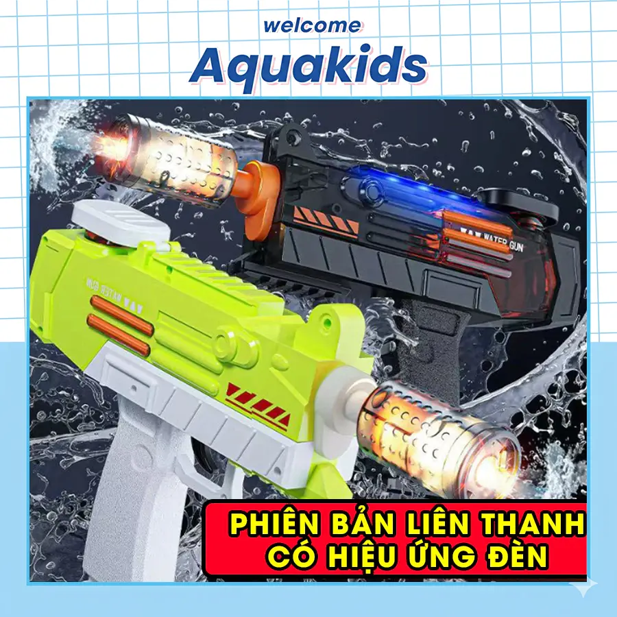 Máy Phun Nước Mini Tự Động Đồ Chơi Nước Sạc Điện Thiết Bị Đa Chế Độ Hè 2026 AquaKids 