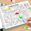 Bộ sổ trò chơi cho trẻ em vẽ rèn tính tập giáo dục sớm tương tác tô màu Look&Find luyện tư duy AquaKids