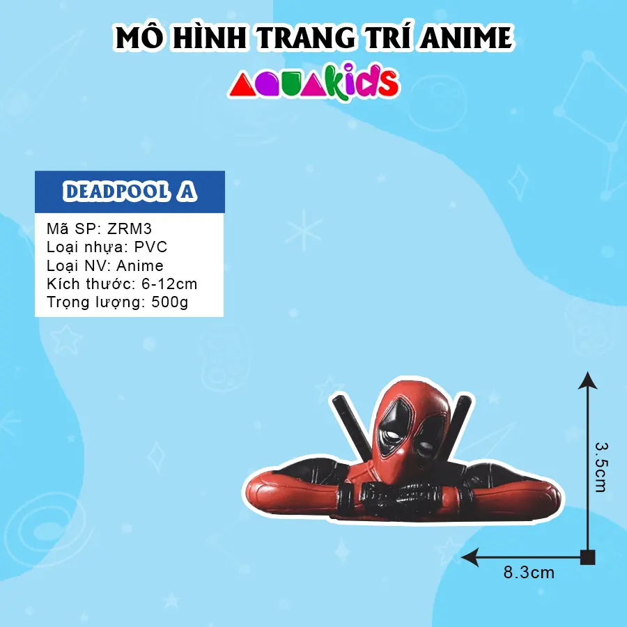 Mô Hình Đồ Chơi Decor Deadpool Marvel Trang Trí Máy Tính Xe Hơi Bàn Làm Việc Quà Tặng Bé Trai Bé Gái