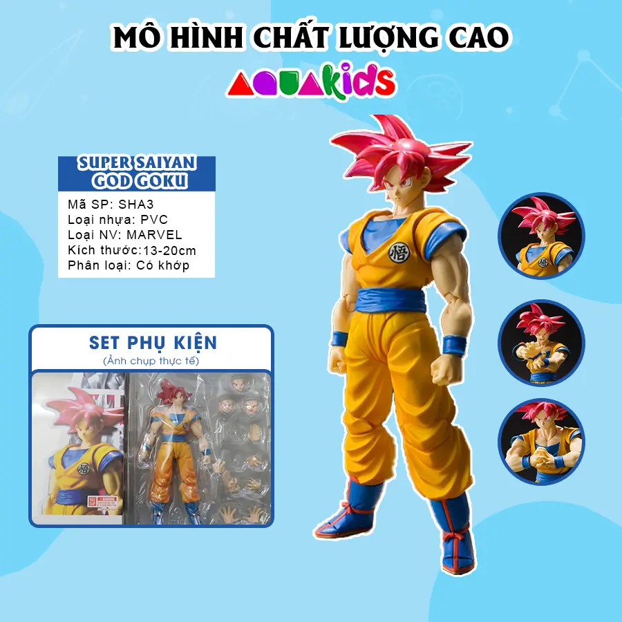 Mô hình dragon ball goku songoku gogeta super xayza decor đồ chơi có khớp bản năng vô cực ssj3 giá rẻ