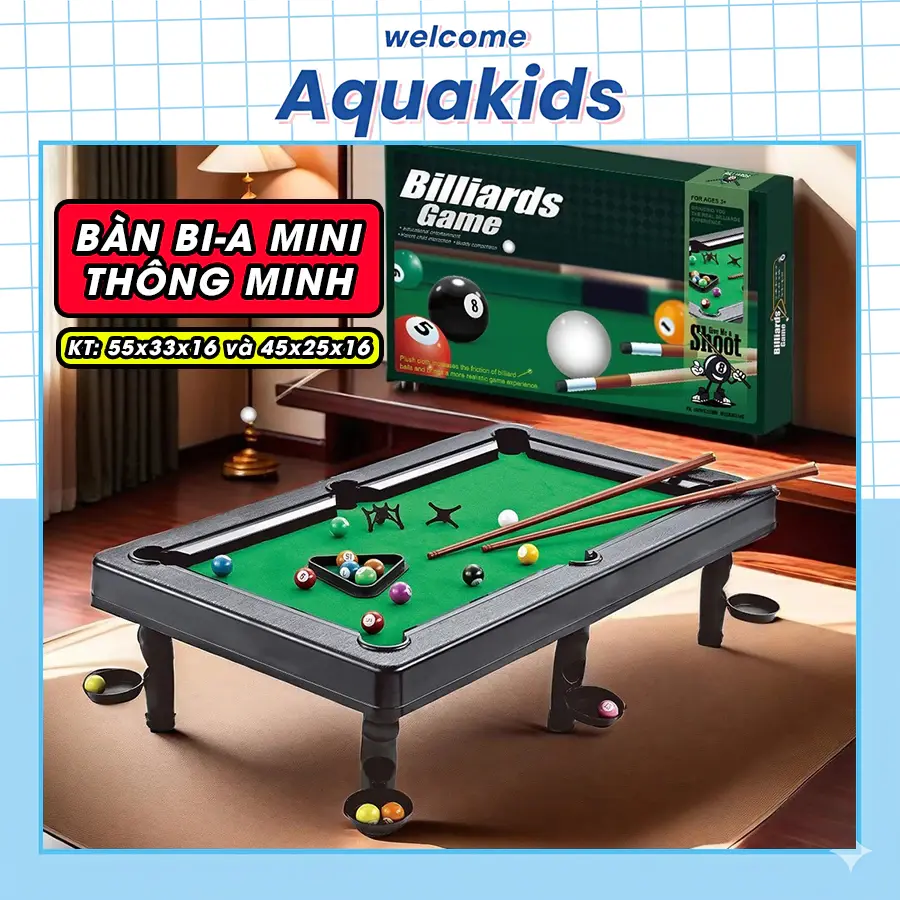 Bàn bi-a mini cho trẻ em, đồ chơi giáo dục lớn cho gia đình tương tác sáng tạo giữa cha mẹ và con cái AquaKids
