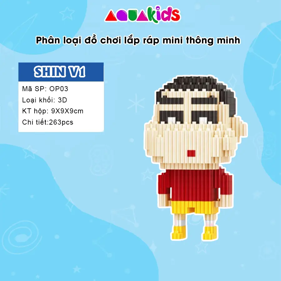 Đồ chơi mini Shin mô hình lắp ráp 3D nhân vật hoạt hình Cậu Bé Bút Chì