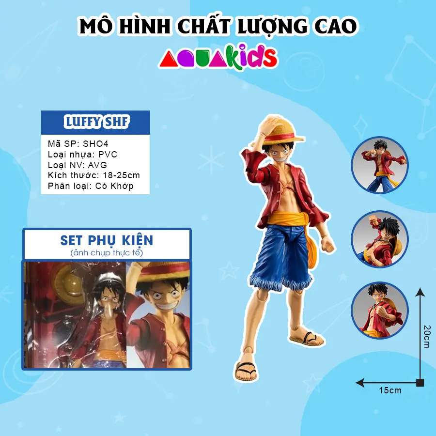Mô hình one piece luffy zoro ace yamato có khớp figure băng hải tặc mũ rơm giá rẻ kuma cao cấp
