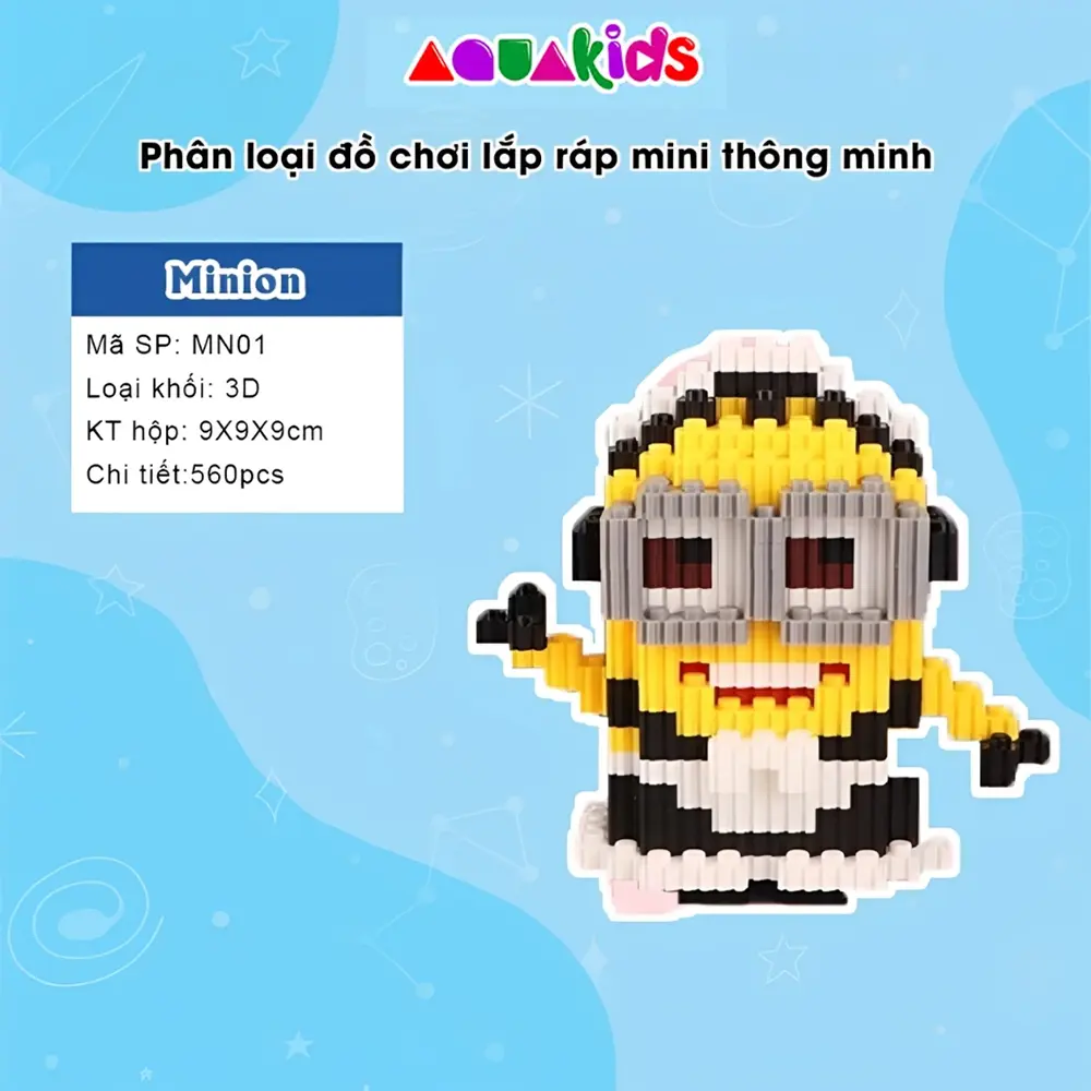 Đồ chơi lắp ráp mini minions xếp hình lắp ráp thông minh 3D cho bé Minion AquaKids
