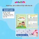 Vở luyện viết chữ đẹp và số theo chủ đề lớp 1 và tiểu học cho bé rèn viết có rãnh tập viết AquaKids