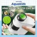 Kính hiển vi bỏ túi cho bé - Kính hiển vi mini phóng đại 160X có đèn LED đồ chơi giáo dục khoa học STEM AquaKids