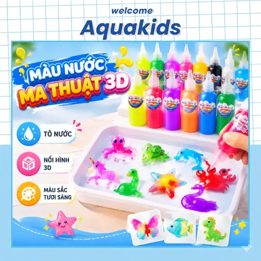 Đồ chơi màu nước ma thuật tạo hình nước biển cho trẻ em DIY Magic Water Toy 3D bản đặc biệt Aquakids