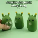Đồ chơi Squishy Sâu bướm xanh bong bóng bóp xả stress siêu mềm cute đáng yêu Aquakids