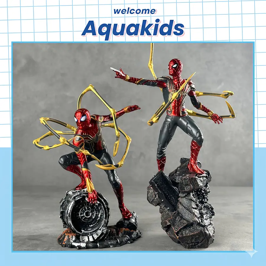 Mô hình spiderman Iron Spider người nhện 20-25cm decor siêu nhân siêu anh hùng avenger cao cấp endgame giá rẻ Aquakids
